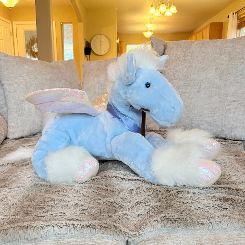 Animal Alley Blue Pegasus large plush 2005 RARE
